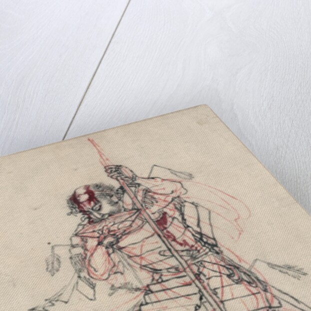 A samurai drinking sake by Anonymous