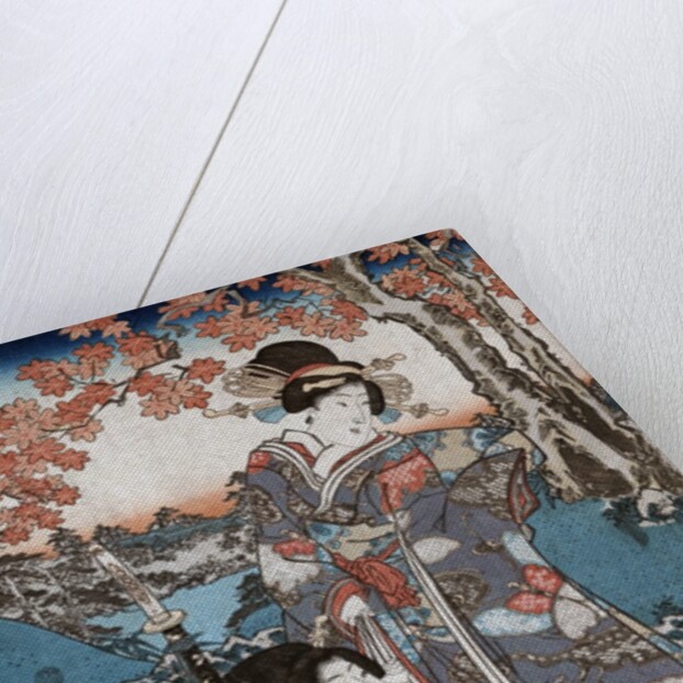 Court ladies gathering maple leaves by Utagawa Toyokuni