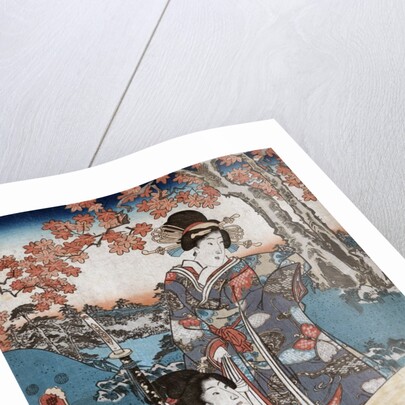Court ladies gathering maple leaves by Utagawa Toyokuni