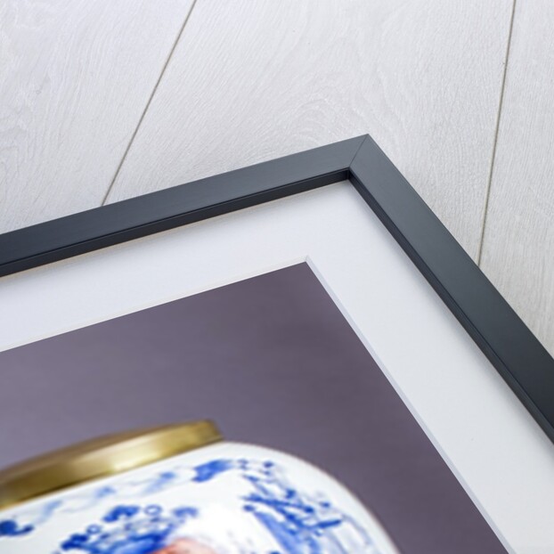 Pair of porcelain Delft blue and white tobacco jars by Anonymous