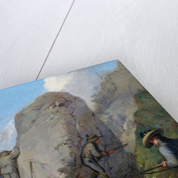 Austrian Hunters Lying in Wait in the Purgstall Mountains by Rudolf Swoboda the Younger