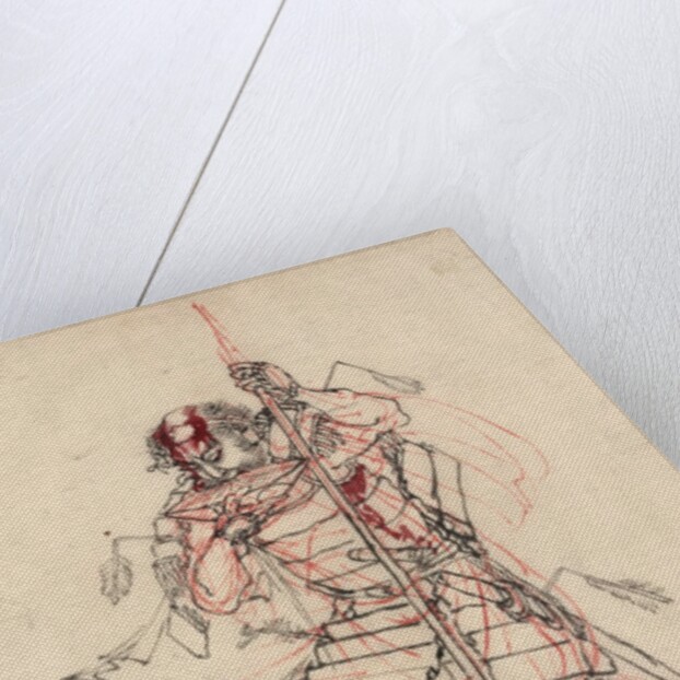 A samurai drinking sake by Anonymous