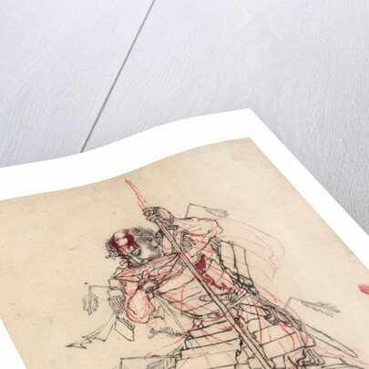 A samurai drinking sake by Anonymous