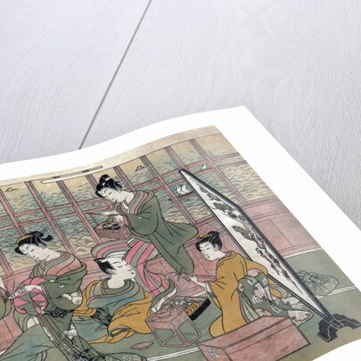 A brothel in Shinagawa: first page of a Shunga set. by Anonymous