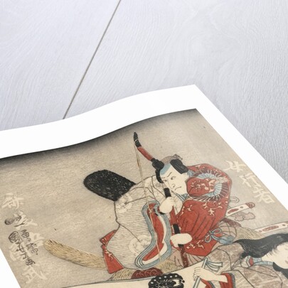 Two actors in the roles of Saitogo Kunitake and a female Buddhist devotee by Anonymous