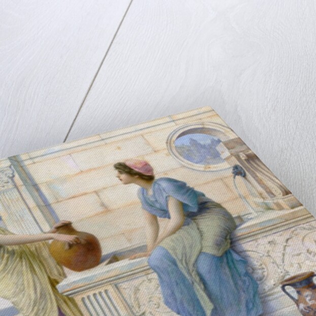 Two Women of Ancient Greece Filling their Water Jugs at a Fountain (Women of Corinth) by Henry Ryland