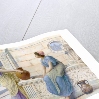 Two Women of Ancient Greece Filling their Water Jugs at a Fountain (Women of Corinth) by Henry Ryland