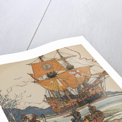 Amerigo Vespucci landing in South America by Anonymous