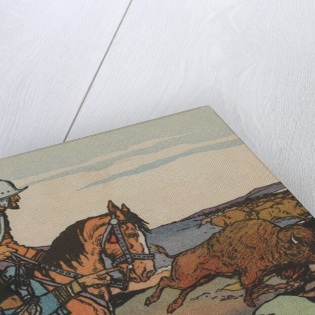 Francisco VÃ¡squez de Coronado looking at buffalo herd by Anonymous