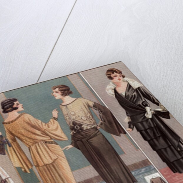 Women modeling 1920's French fashion by Anonymous