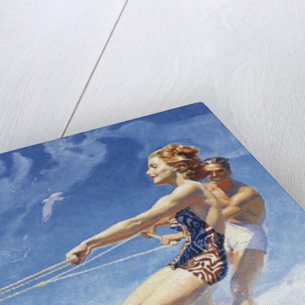 Man and woman watersking by Anonymous