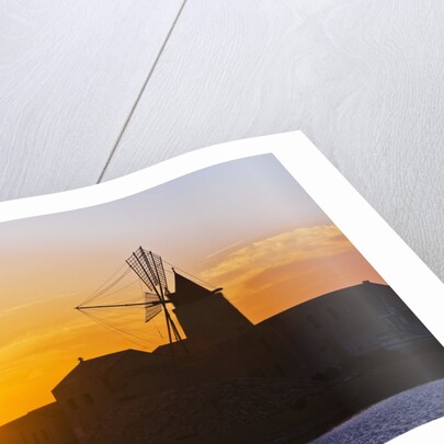 Windmill and saltworks at sunset, Marsala, Sicily, Italy by Anonymous