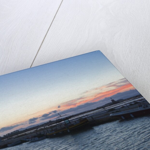 Windmill and saltworks at dusk , Marsala, Sicily, Italy by Anonymous