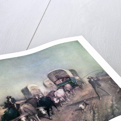 Train of Conestoga Wagons in 1850s America. by Anonymous