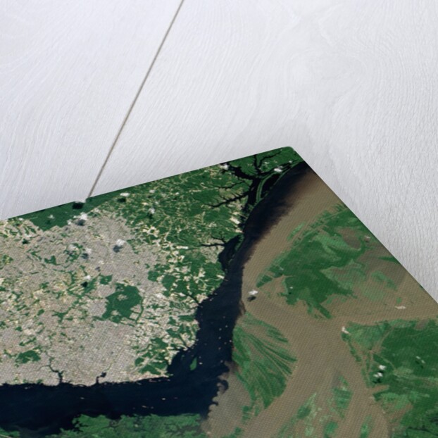 Confluence of the Rio Negro and Rio SolimÃµes Rivers, forming the lower Amazon River in Brazil by Anonymous