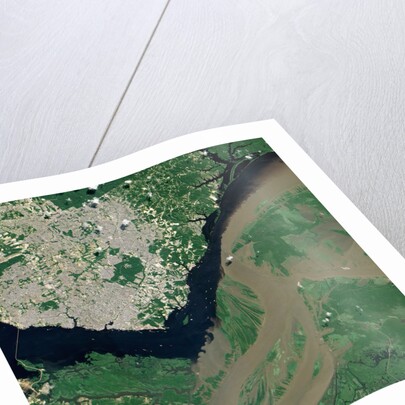 Confluence of the Rio Negro and Rio SolimÃµes Rivers, forming the lower Amazon River in Brazil by Anonymous
