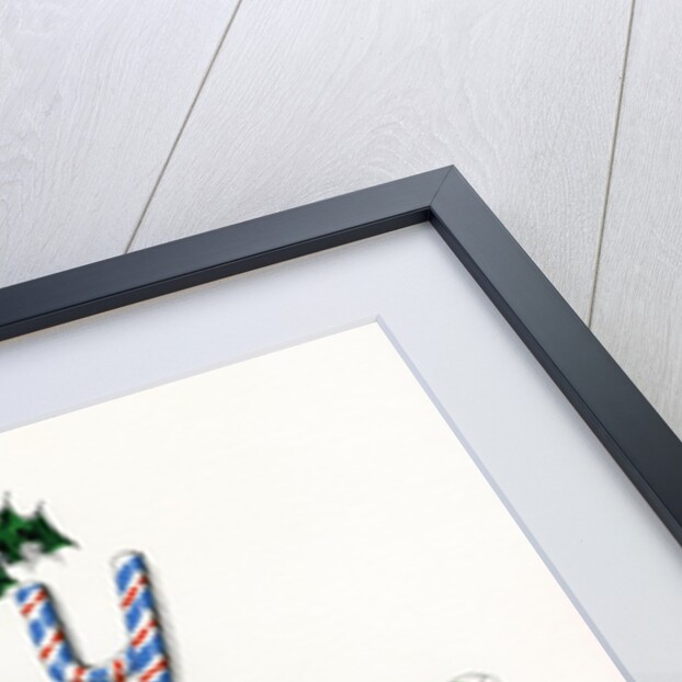 Vintage Illustration of "Merry Christmas" made of Candy Canes by Anonymous