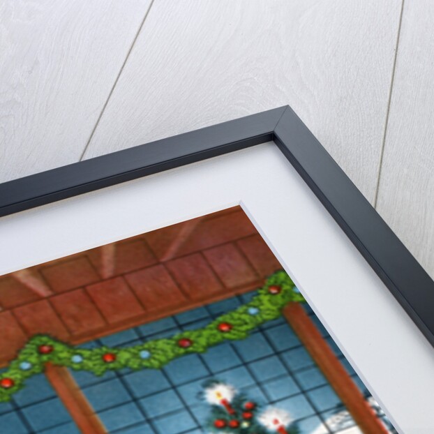 Vintage Illustration of Christmas Tree by Fireplace by Anonymous