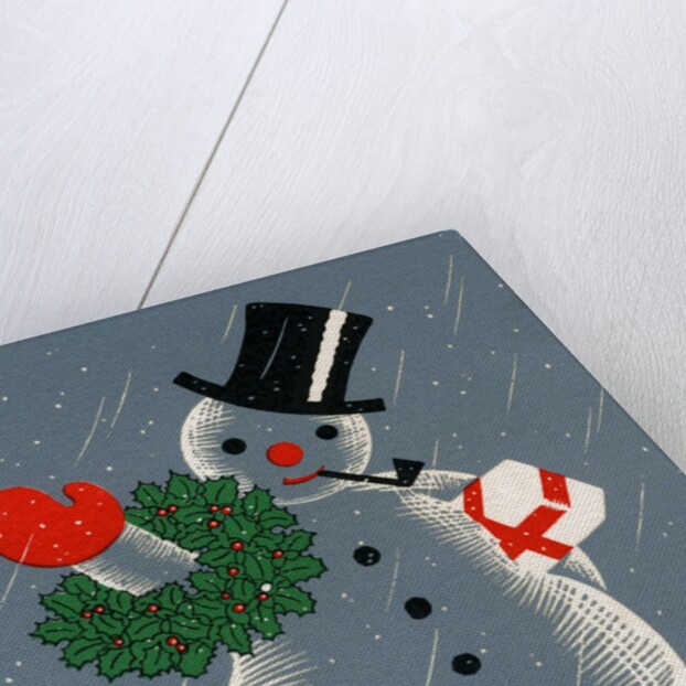Vintage Illustration of Christmas Snowman by Anonymous