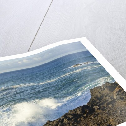 Waves crashing against rocky coast, Lanzarote, Spain by Anonymous