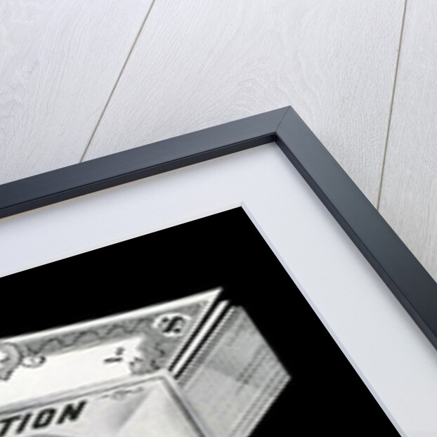 Stack of locked money labeled Corporation Surplus by Anonymous