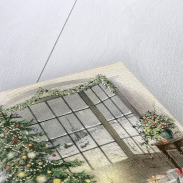 Vintage Illustration of Christmas Tree by a Window. by Anonymous