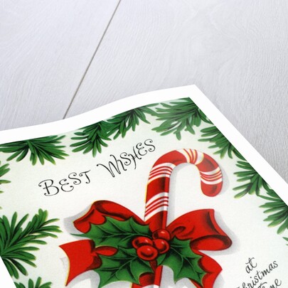 Vintage Illustration of Christmas Candy Cane by Anonymous