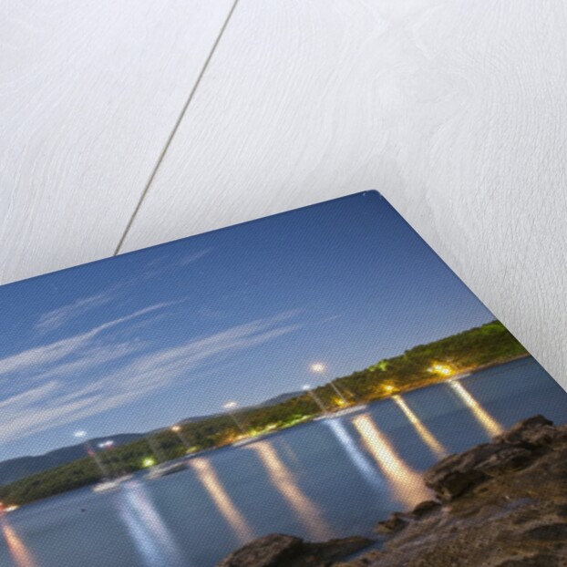 Coastline illuminated at dusk, near Vrboska, Hvar Island, Croatia by Anonymous