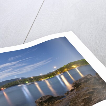 Coastline illuminated at dusk, near Vrboska, Hvar Island, Croatia by Anonymous