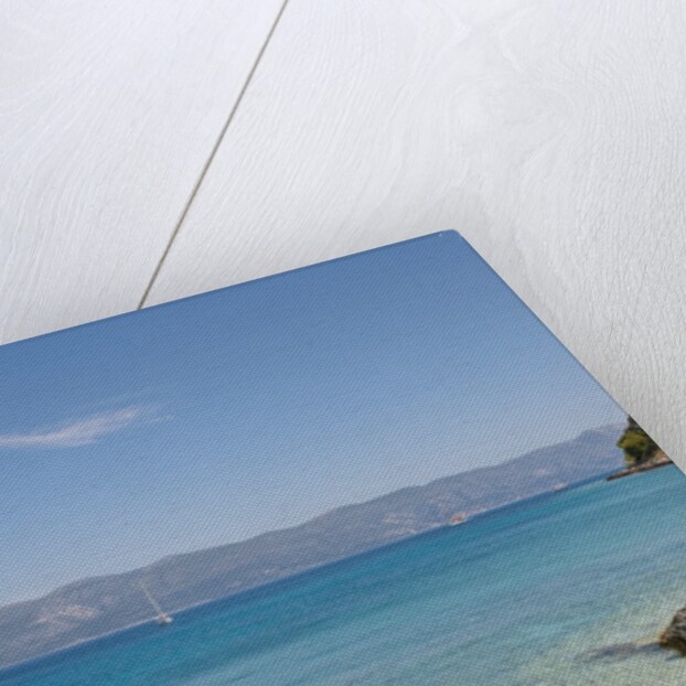 Colorful sunshade at beach, Lumbarda, Korcula island, Croatia by Anonymous