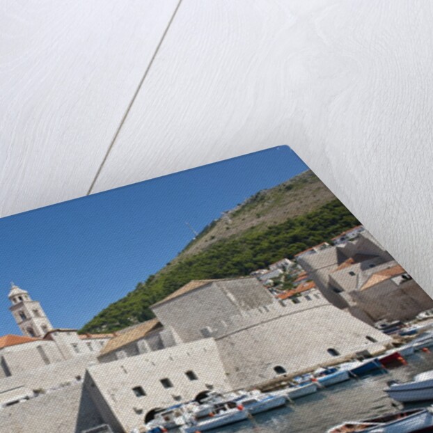 Boats in fortified port, Dubrovnik, Croatia by Anonymous