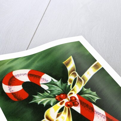 Vintage Illustration of Christmas Candy Cane by Anonymous