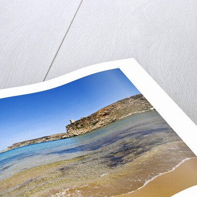 View of beach and cliffs, Tuffieha, BayGhajn, Malta by Anonymous