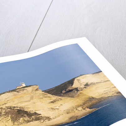 Lighthouse on coast near town, Boniface, Corsica, France by Anonymous