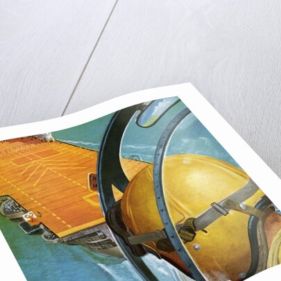 Pilot's View of a Plane Landing on an Aircraft Carrier by Anonymous