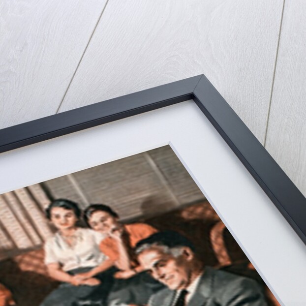 Three Generations of a Family Watching Television by Anonymous