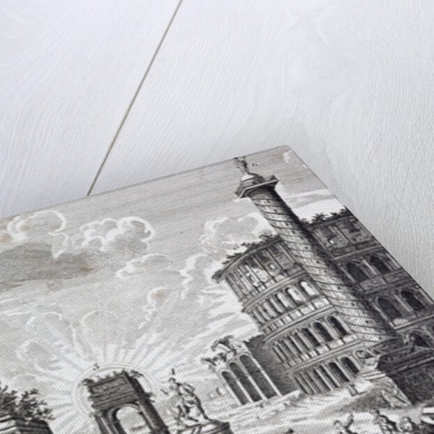 Roman Ruins. An 18th century engraving labelling key public buildings: by Anonymous