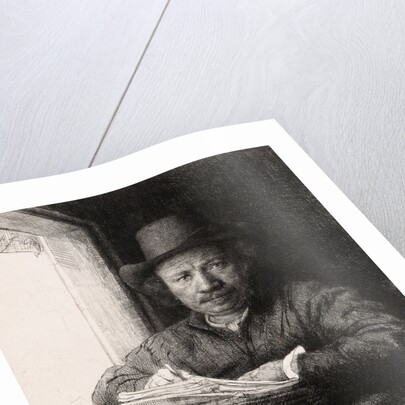 Self Portrait Drawing at a Window by Rembrandt van Rijn