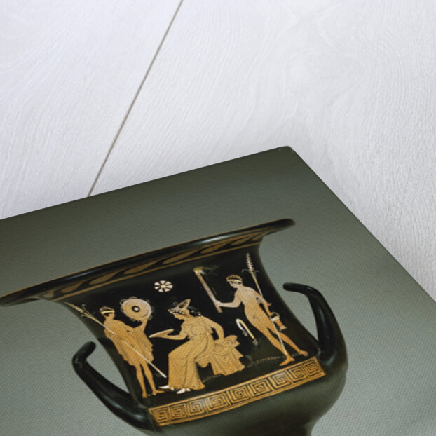 Apulian red figure calyx krater with a scene from Euripides' play by Anonymous