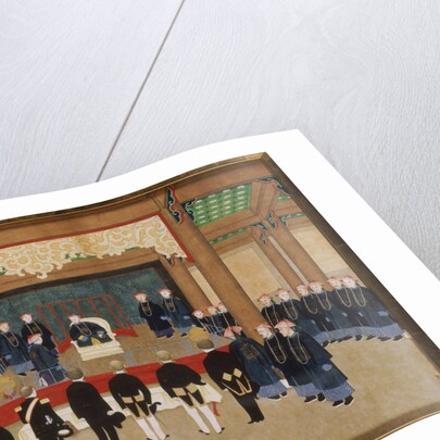 A Mandarin Receiving an Embassy of European Diplomats at his Court by Zhou Pei Chun