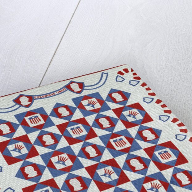 American national motto coverlet by Anonymous