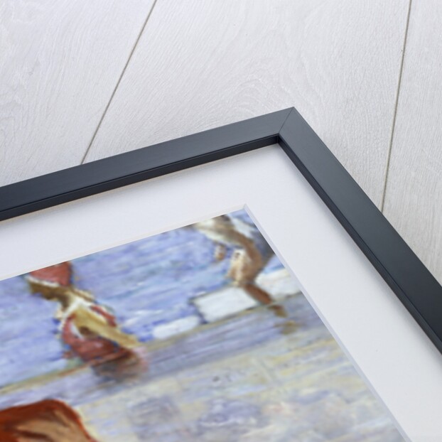 Girl in a Red Dress, Seated by a Swimming Pool by John Lavery