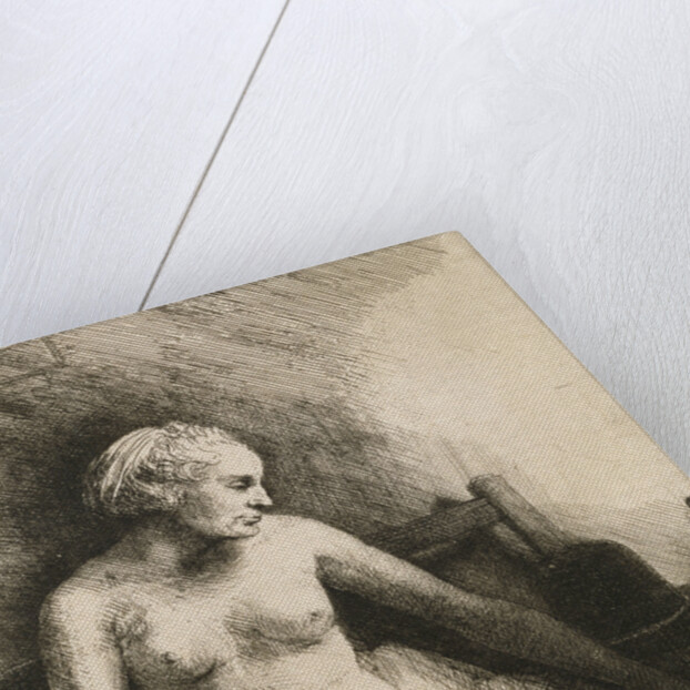 A Woman At The Bath With A Hat Beside Her by Rembrandt van Rijn