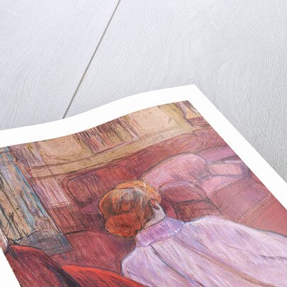 Woman Sitting on a Red Settee by Henri de Toulouse-Lautrec