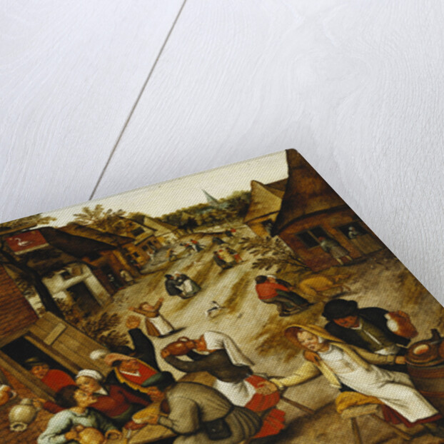 Peasants Merrymaking Outside the Swan Inn in a Village Street by Pieter Brueghel the Younger