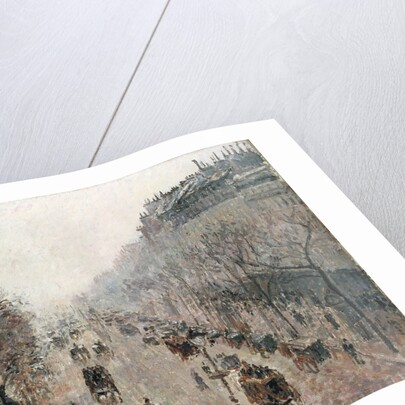 Boulevard Montmartre on a Sunny Foggy Morning by Camillle Pissarro