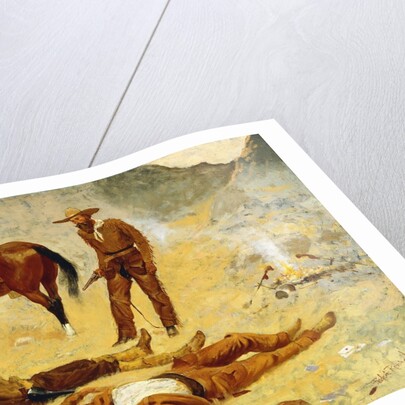 He Lay Where He Had Been Jerked, Still as a Log by Frederic Remington