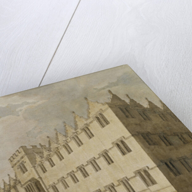 Oriel College, Oxford, with St. Mary's Church in the Distance by Thomas Malton Jr