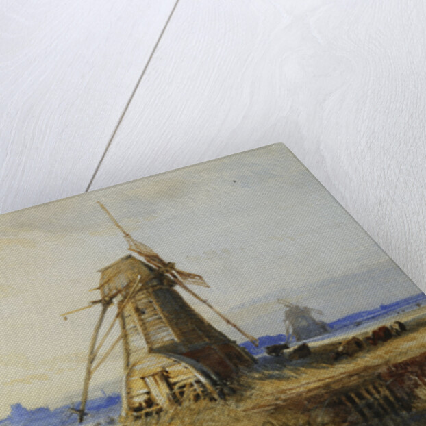 A Distant View of Ely with Windmills at Sunset by Thomas Lound