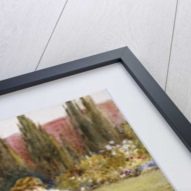 A Lady and a Dog Beside an Ornamental Pool by George Goodwin Kilburne
